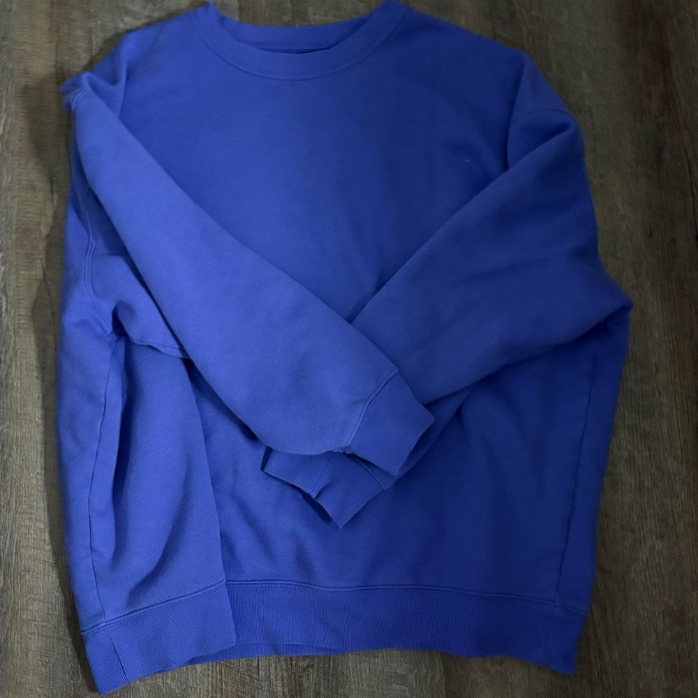 Oversized Never Worn Amazon Essentials Women's Blue Crewneck Jacket